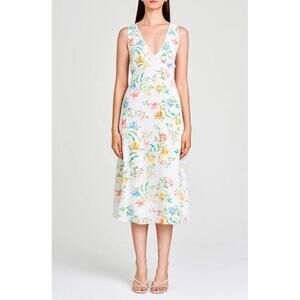 WAYF Dahlia Floral Midi Dress Womens Large Babydoll Y2K